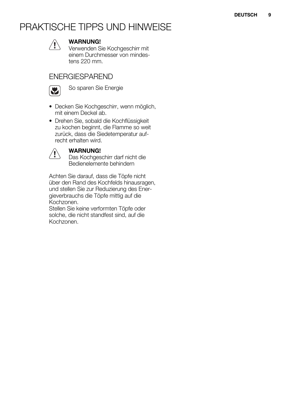 Praktische tipps und hinweise, Energiesparend | Electrolux EQW4111BOG User Manual | Page 9 / 64