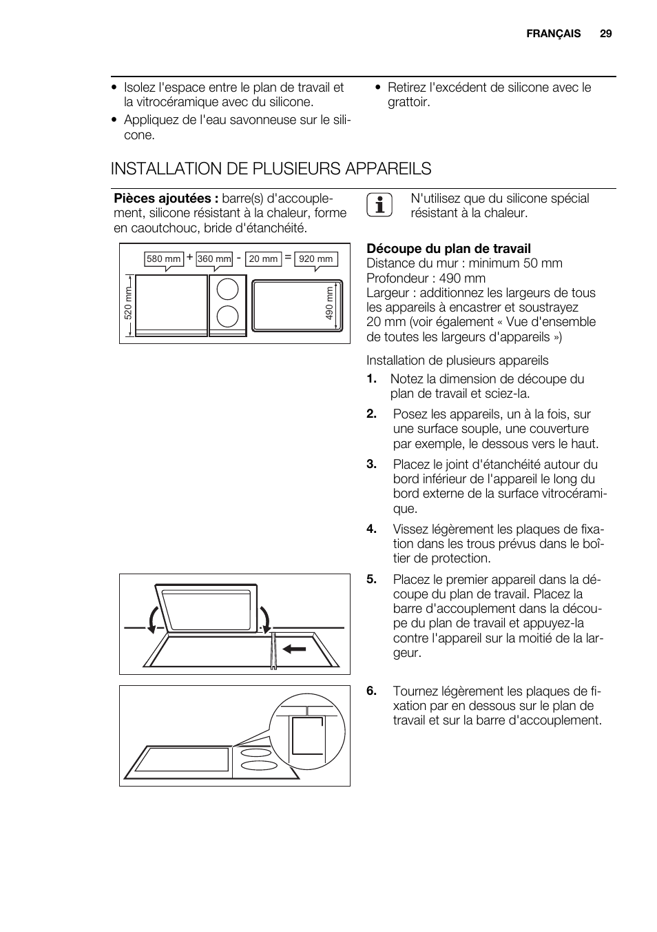 Installation de plusieurs appareils | Electrolux EQG4120BOG User Manual | Page 29 / 64
