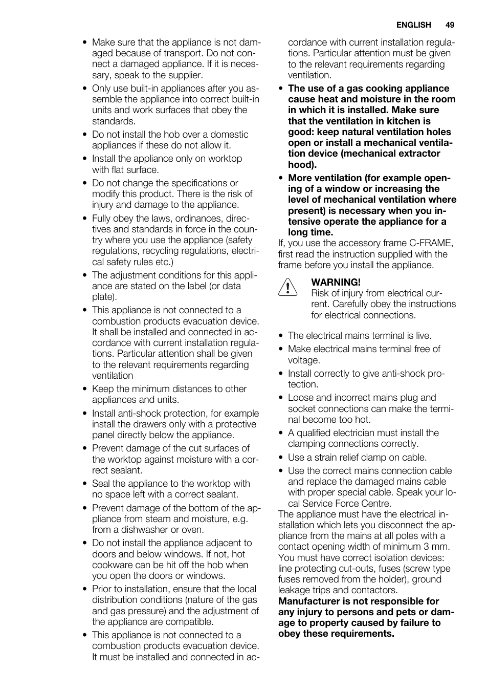 Electrolux EQG4120BOG User Manual | Page 49 / 64
