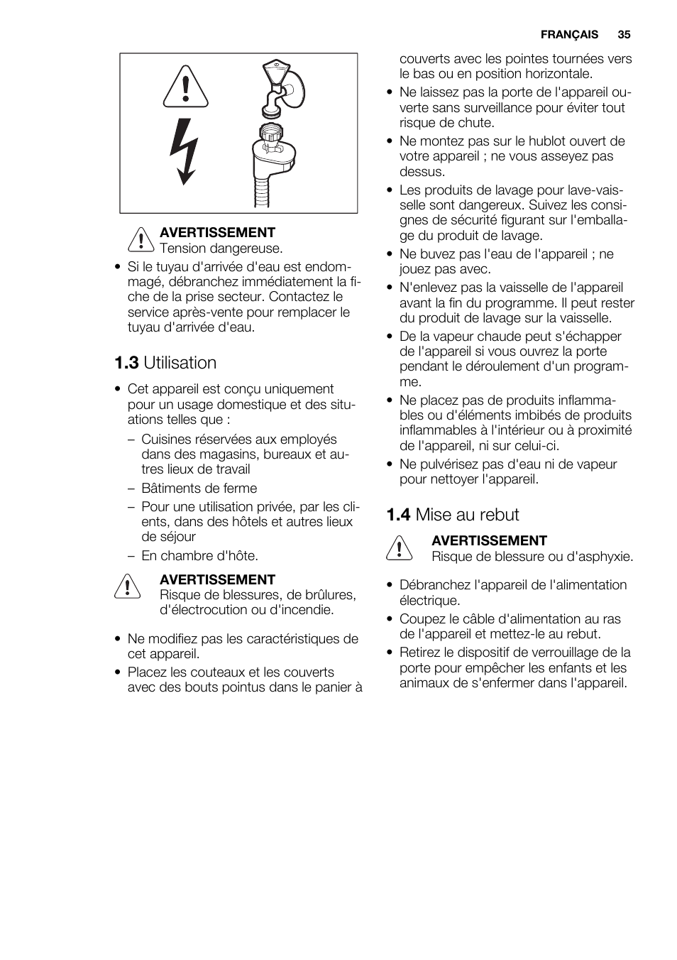 3 utilisation, 4 mise au rebut | Electrolux ESL6355LO User Manual | Page 35 / 68