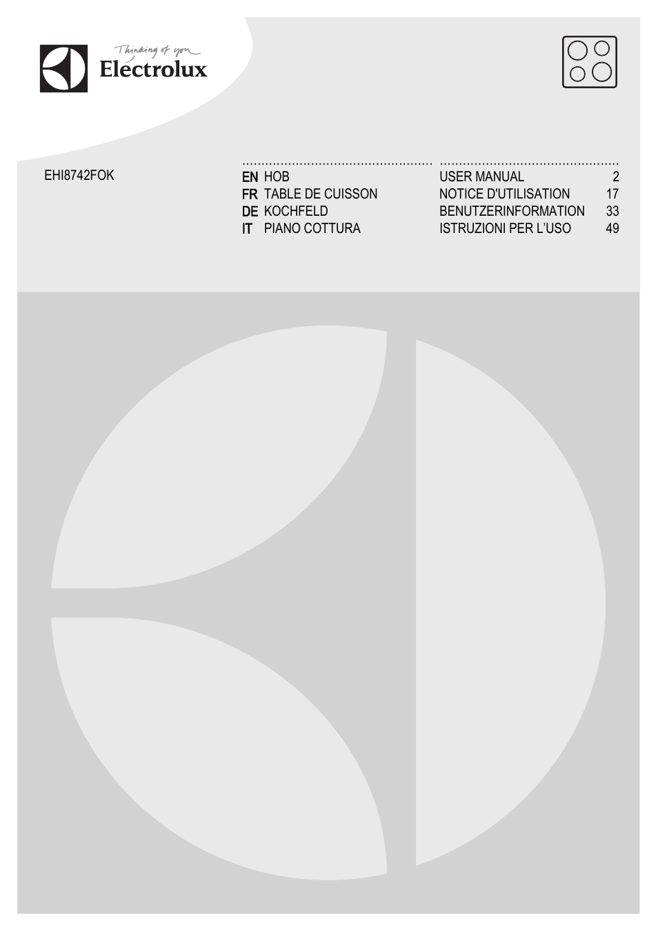 Electrolux EHI8742FOK User Manual | 68 pages