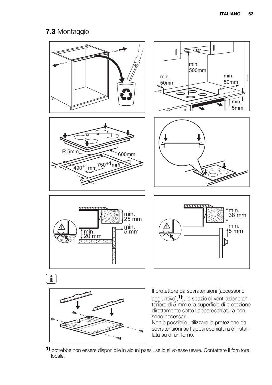 3 montaggio | Electrolux EHI8742FOK User Manual | Page 63 / 68