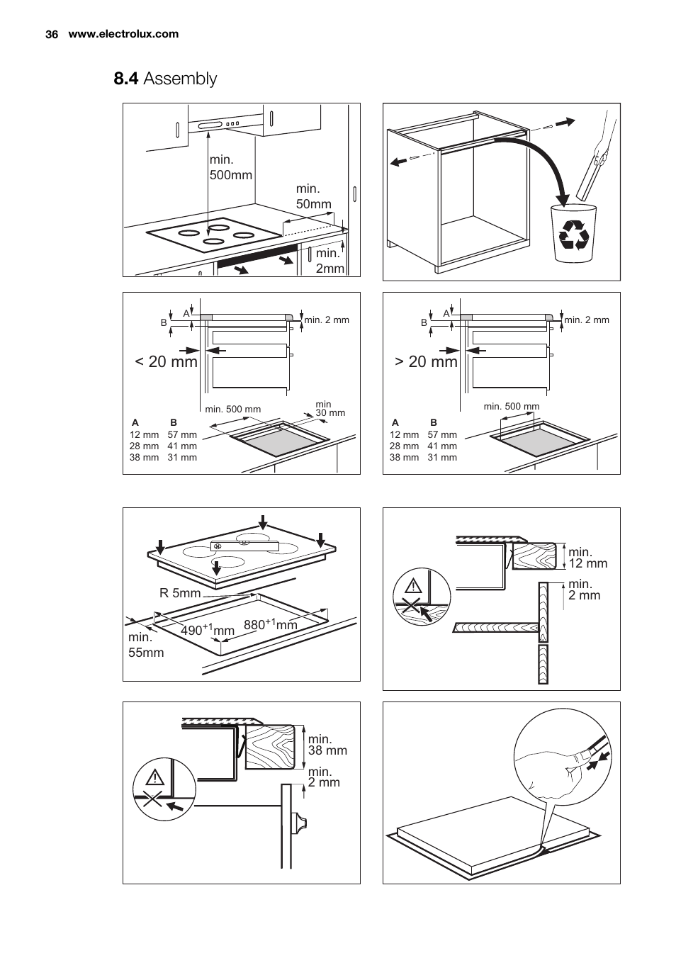 4 assembly, 20 mm | Electrolux EHH9967FOG User Manual | Page 36 / 80