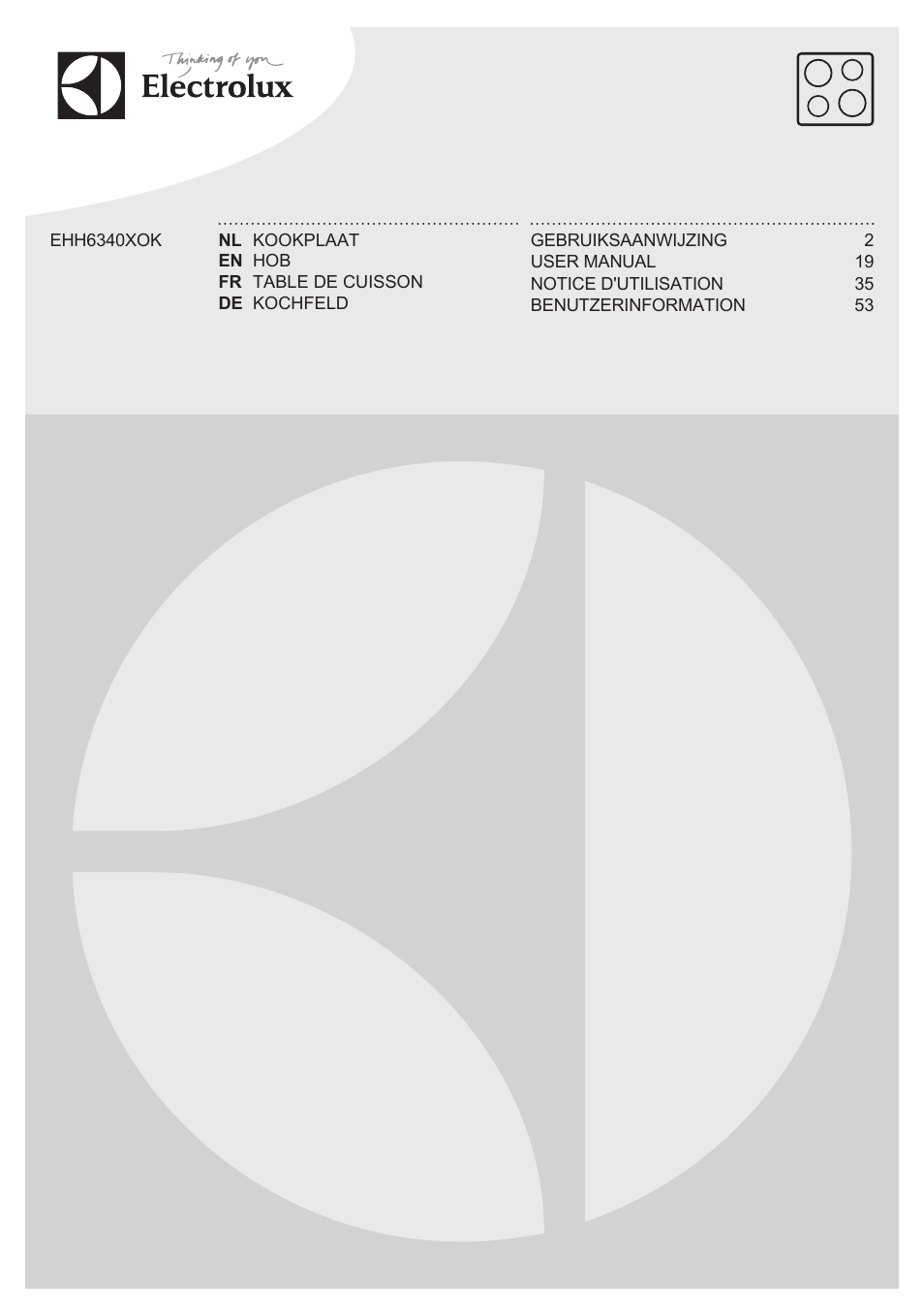 Electrolux EHH6340XOK User Manual | 72 pages