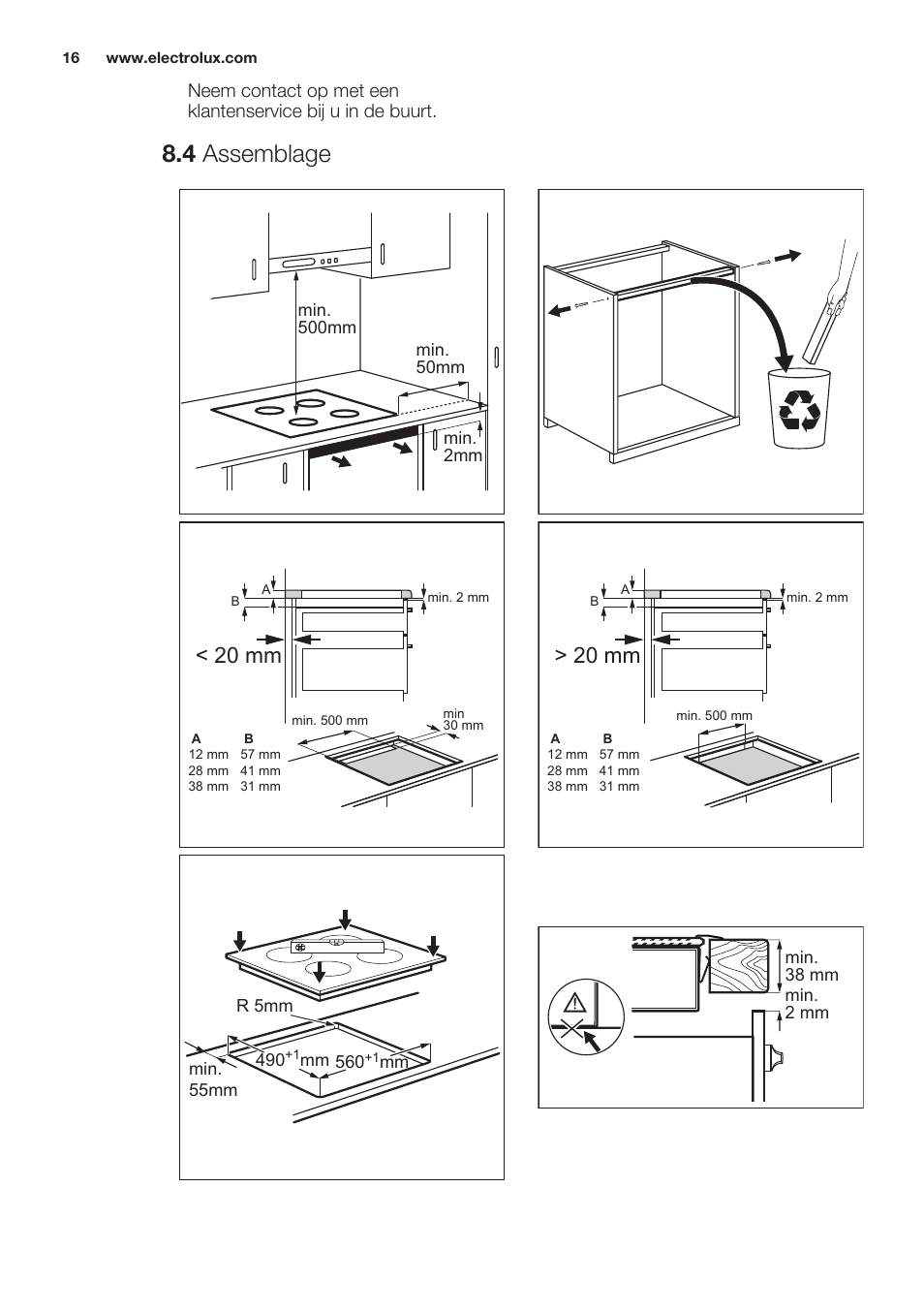 4 assemblage, 20 mm | Electrolux EHH6340XOK User Manual | Page 16 / 72