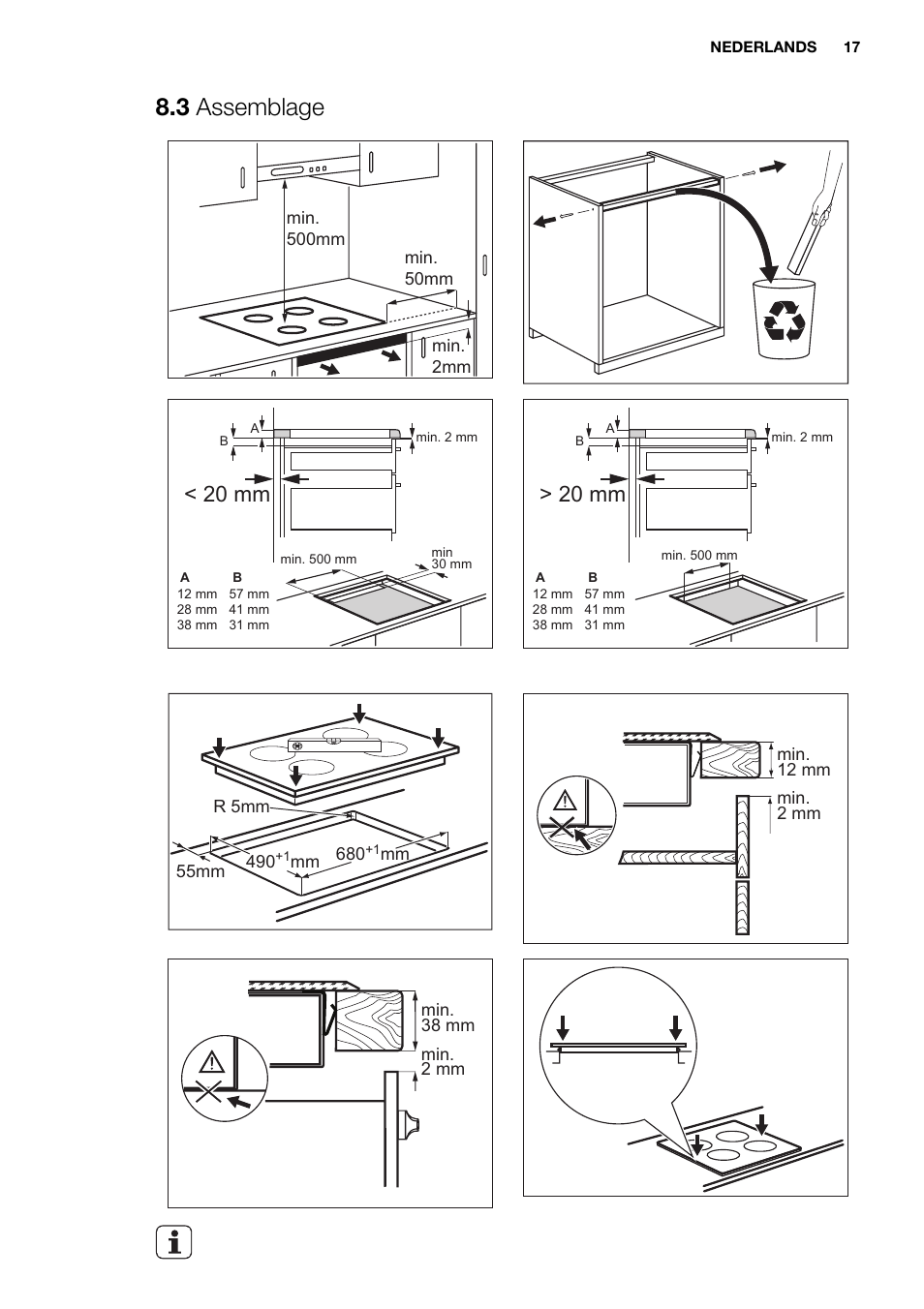 3 assemblage, 20 mm | Electrolux EHL7640FOK User Manual | Page 17 / 72