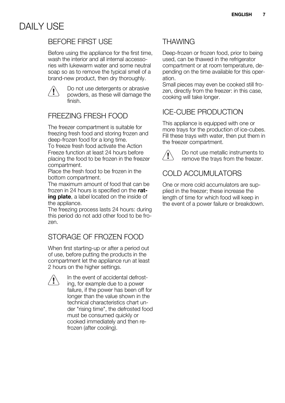 Daily use | Electrolux ENN2914AOW User Manual | Page 7 / 80