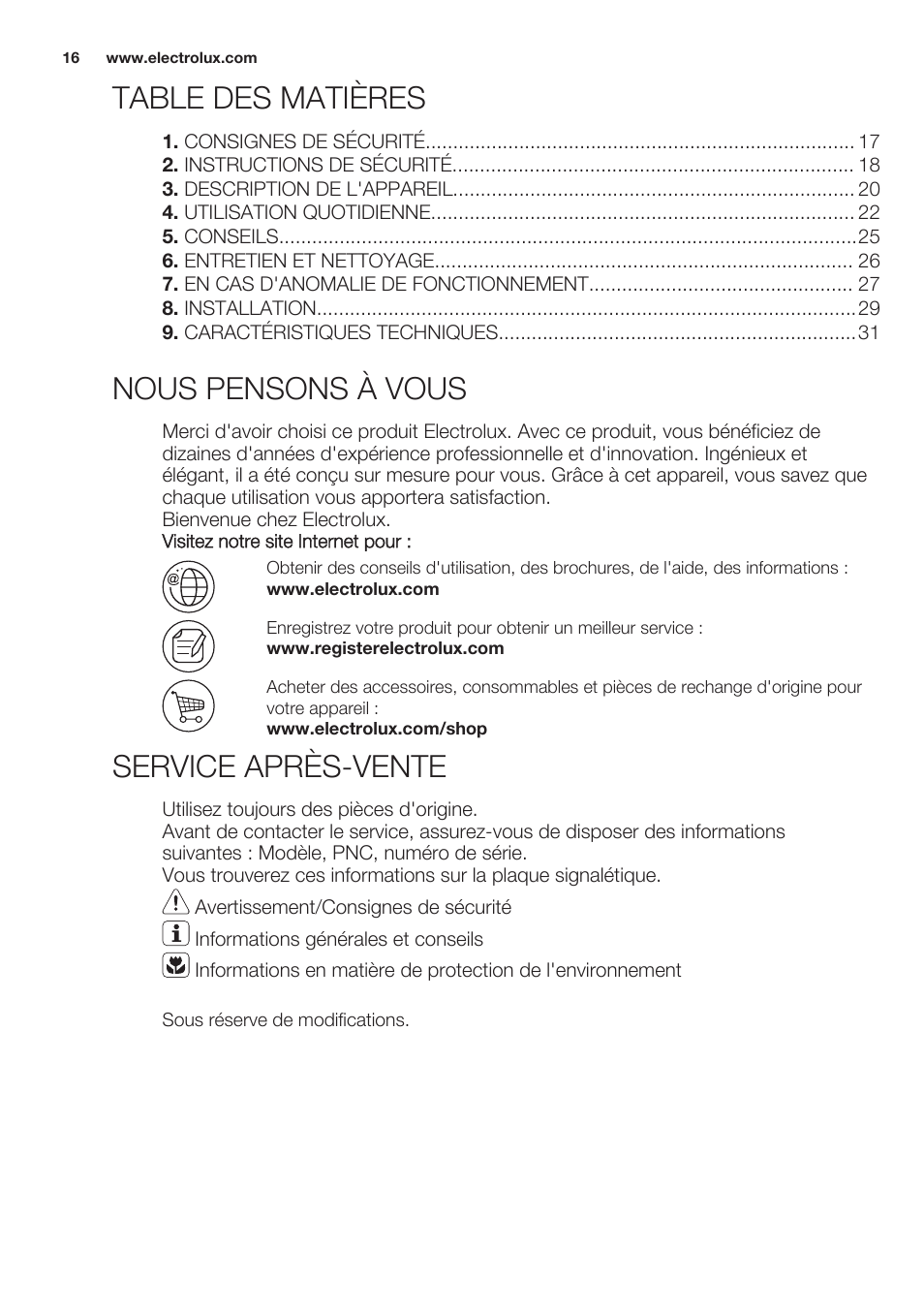 Electrolux EHF6747FOK User Manual | Page 16 / 64