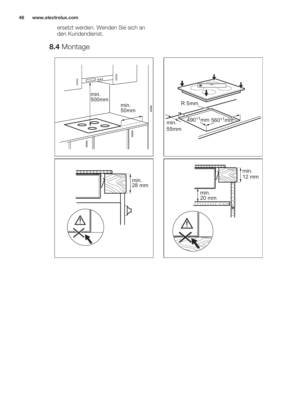 4 montage | Electrolux EHF6747FOK User Manual | Page 46 / 64