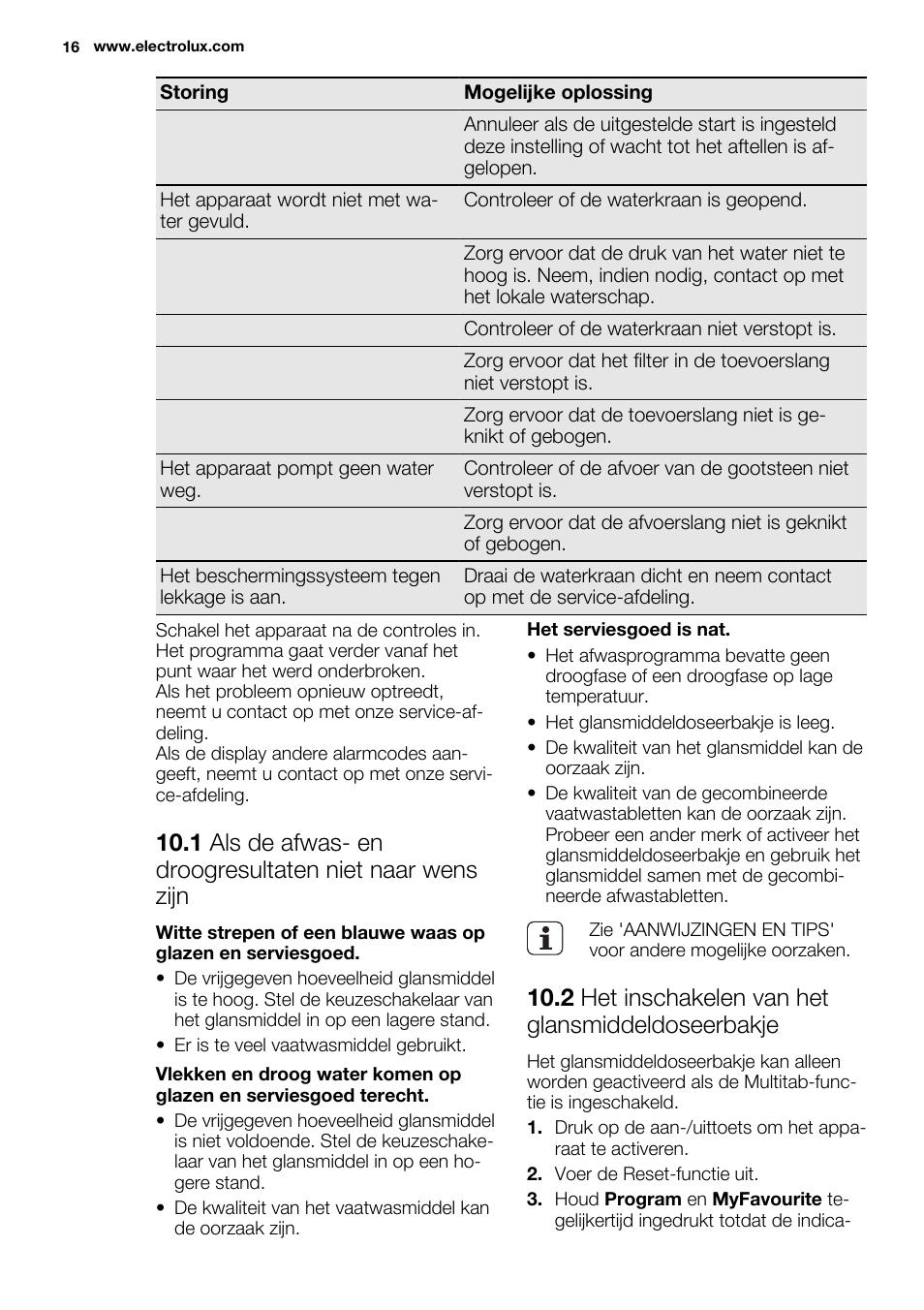 2 het inschakelen van het glansmiddeldoseerbakje | Electrolux ESL6391RA User Manual | Page 16 / 68
