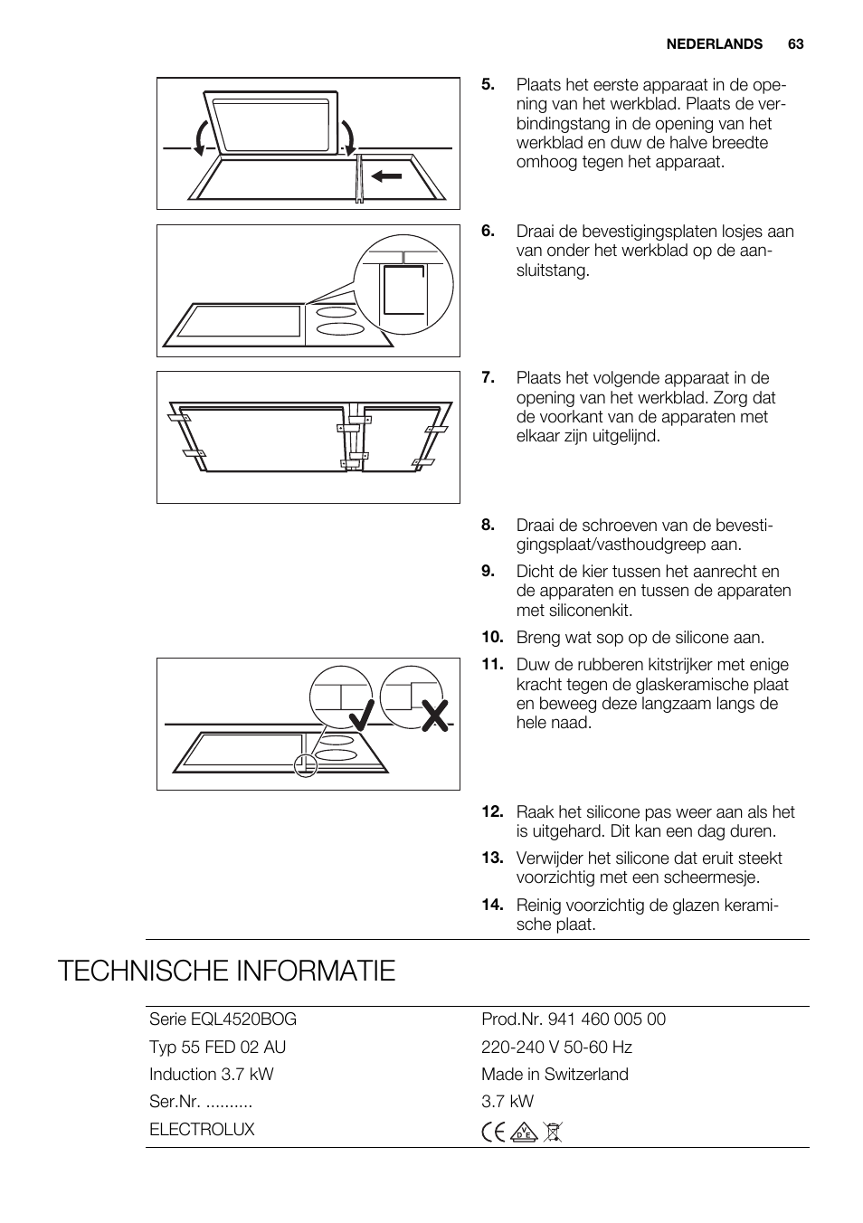 Technische informatie | Electrolux EQL4520BOG User Manual | Page 63 / 84