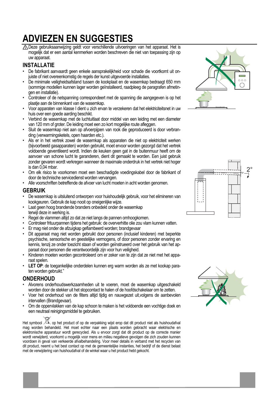 Adviezen en suggesties, Nl 2 22 | Electrolux EFP60241X User Manual | Page 22 / 48