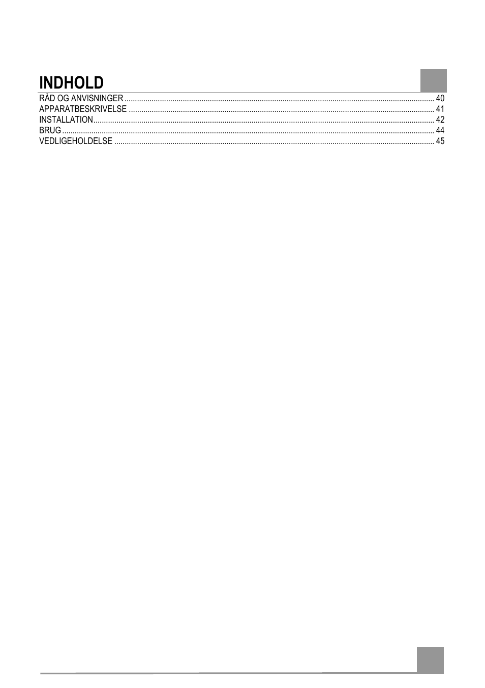 Indhold | Electrolux EFP60241X User Manual | Page 3 / 48