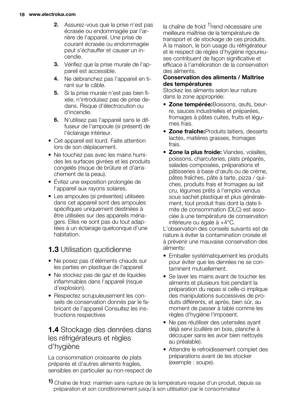 3 utilisation quotidienne | Electrolux ERY1401AOW User Manual | Page 18 / 60