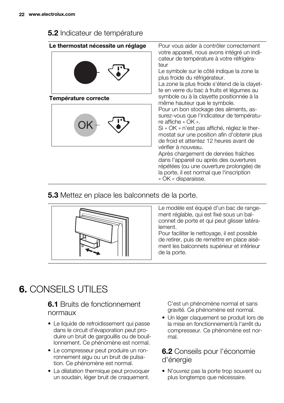 Conseils utiles | Electrolux ERY1401AOW User Manual | Page 22 / 60