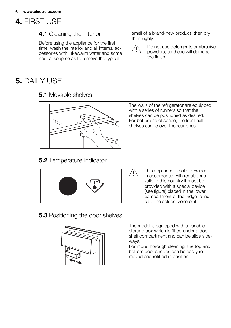 First use, Daily use | Electrolux ERY1401AOW User Manual | Page 6 / 60