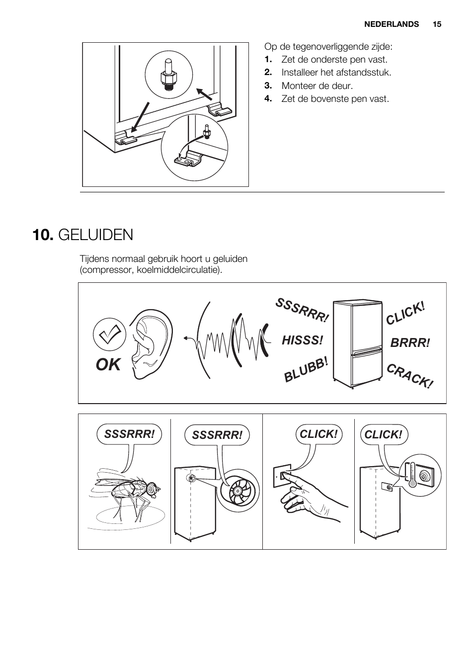 Geluiden | Electrolux ERN1300FEW User Manual | Page 15 / 68
