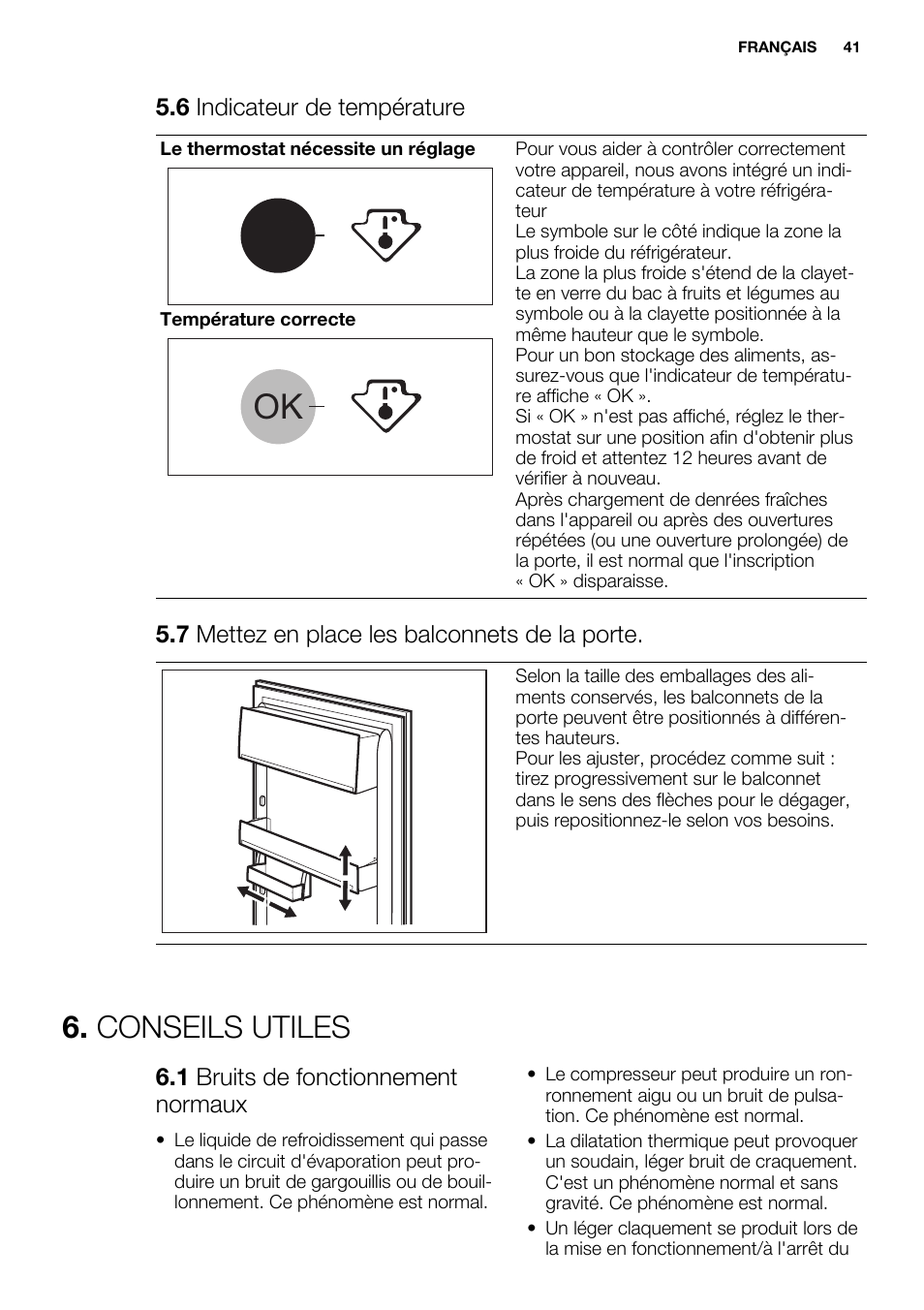 Conseils utiles | Electrolux ERN1300FEW User Manual | Page 41 / 68