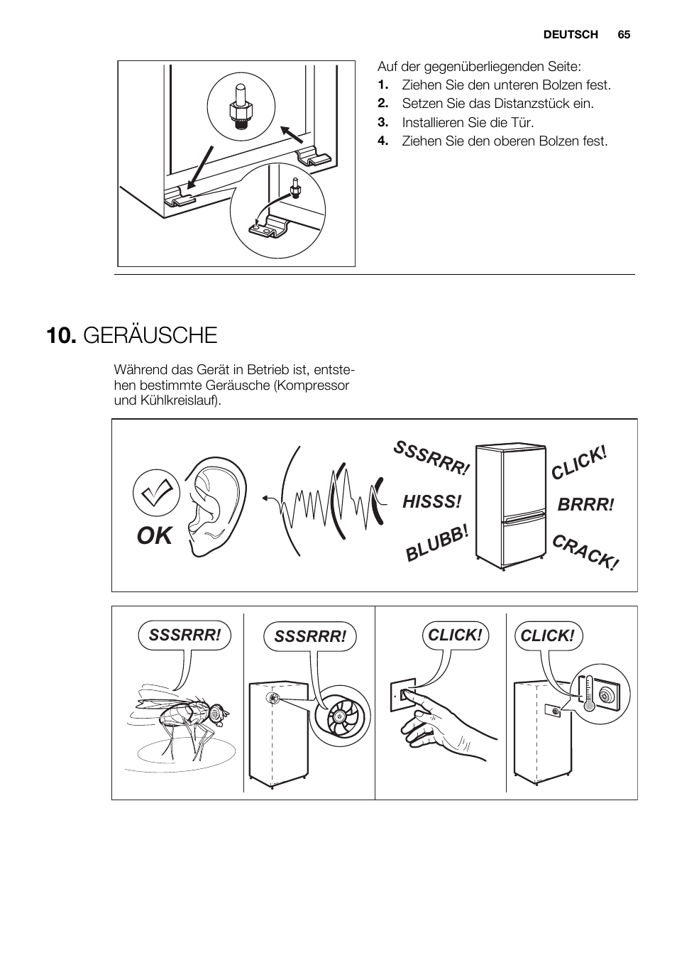 Geräusche | Electrolux ERN1300FEW User Manual | Page 65 / 68