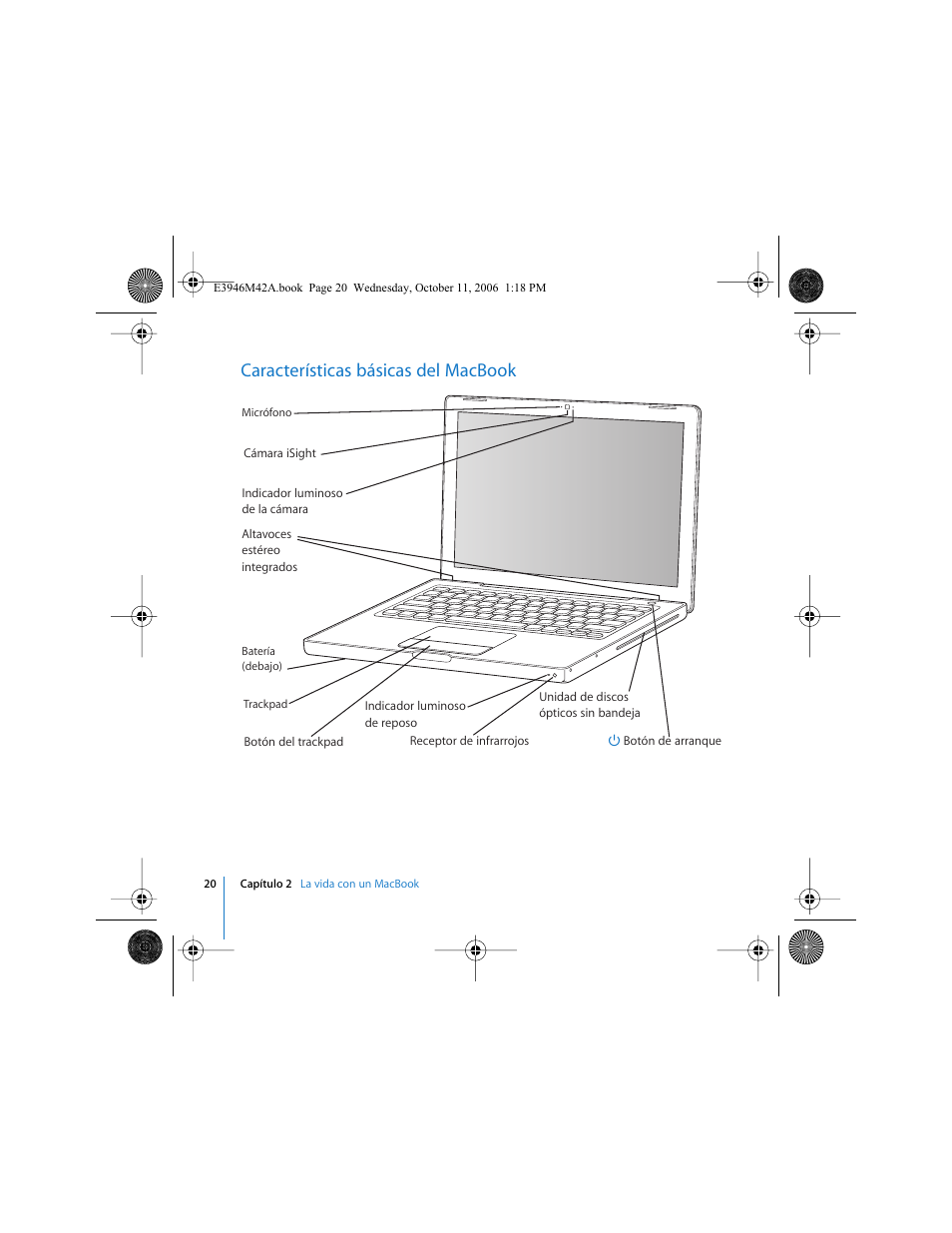 Características básicas del macbook | Apple MacBook (13 pulgadas, finales de 2006) User Manual | Page 20 / 76