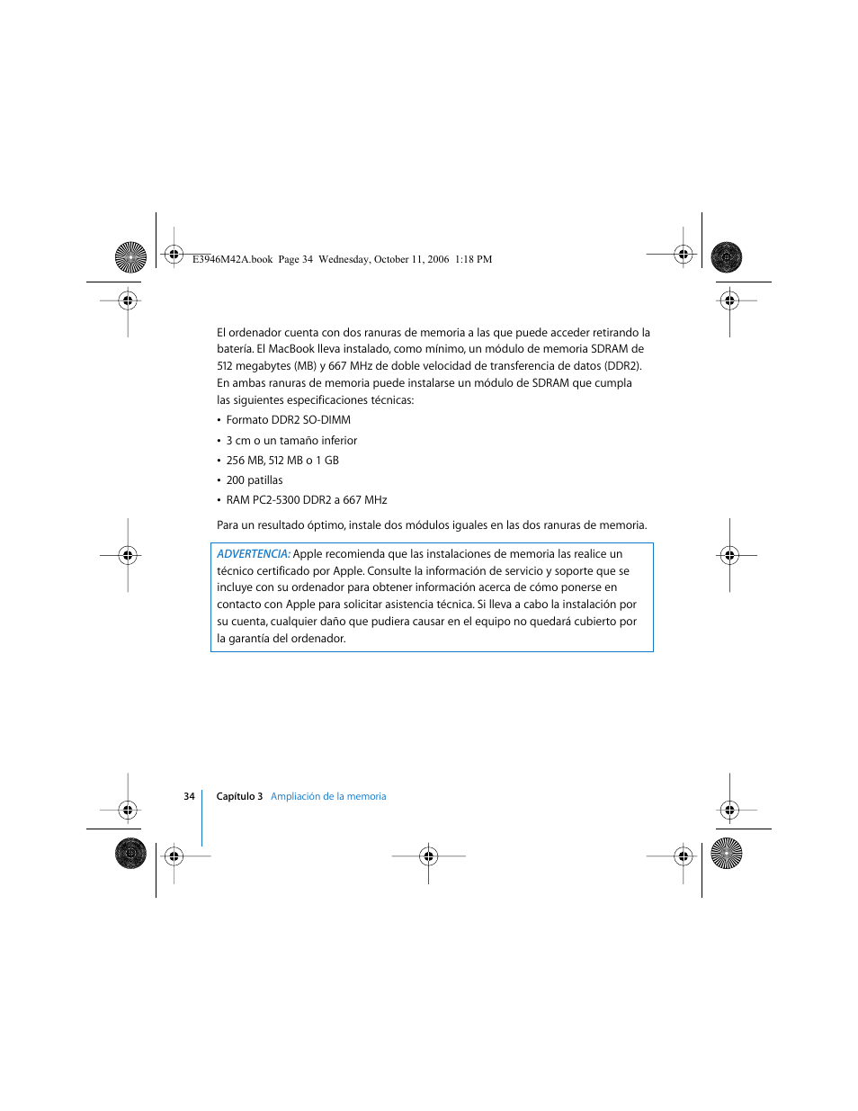 Apple MacBook (13 pulgadas, finales de 2006) User Manual | Page 34 / 76