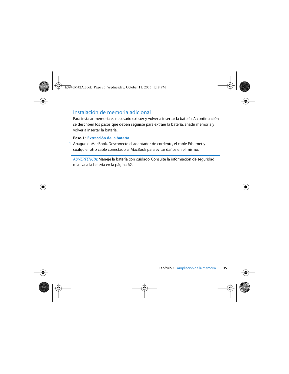 Apple MacBook (13 pulgadas, finales de 2006) User Manual | Page 35 / 76