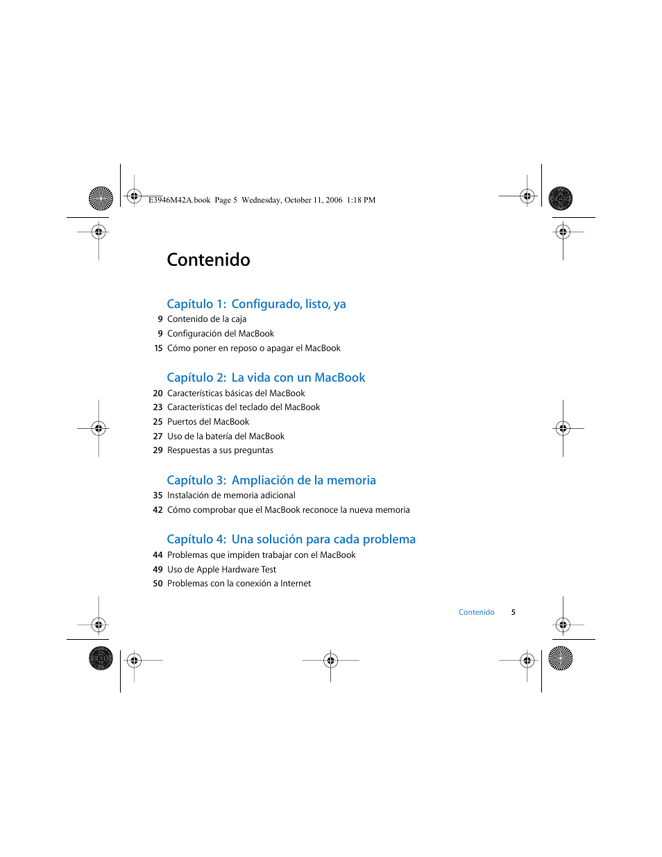 Apple MacBook (13 pulgadas, finales de 2006) User Manual | Page 5 / 76