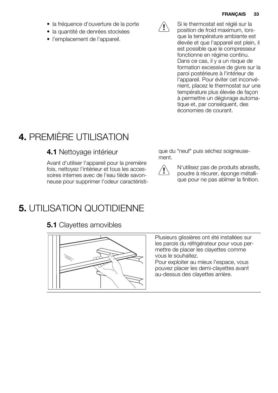 Première utilisation, Utilisation quotidienne | Electrolux ERN1400AEW User Manual | Page 33 / 60