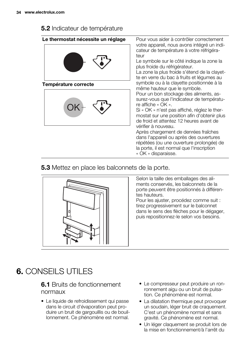 Conseils utiles | Electrolux ERN1400AEW User Manual | Page 34 / 60