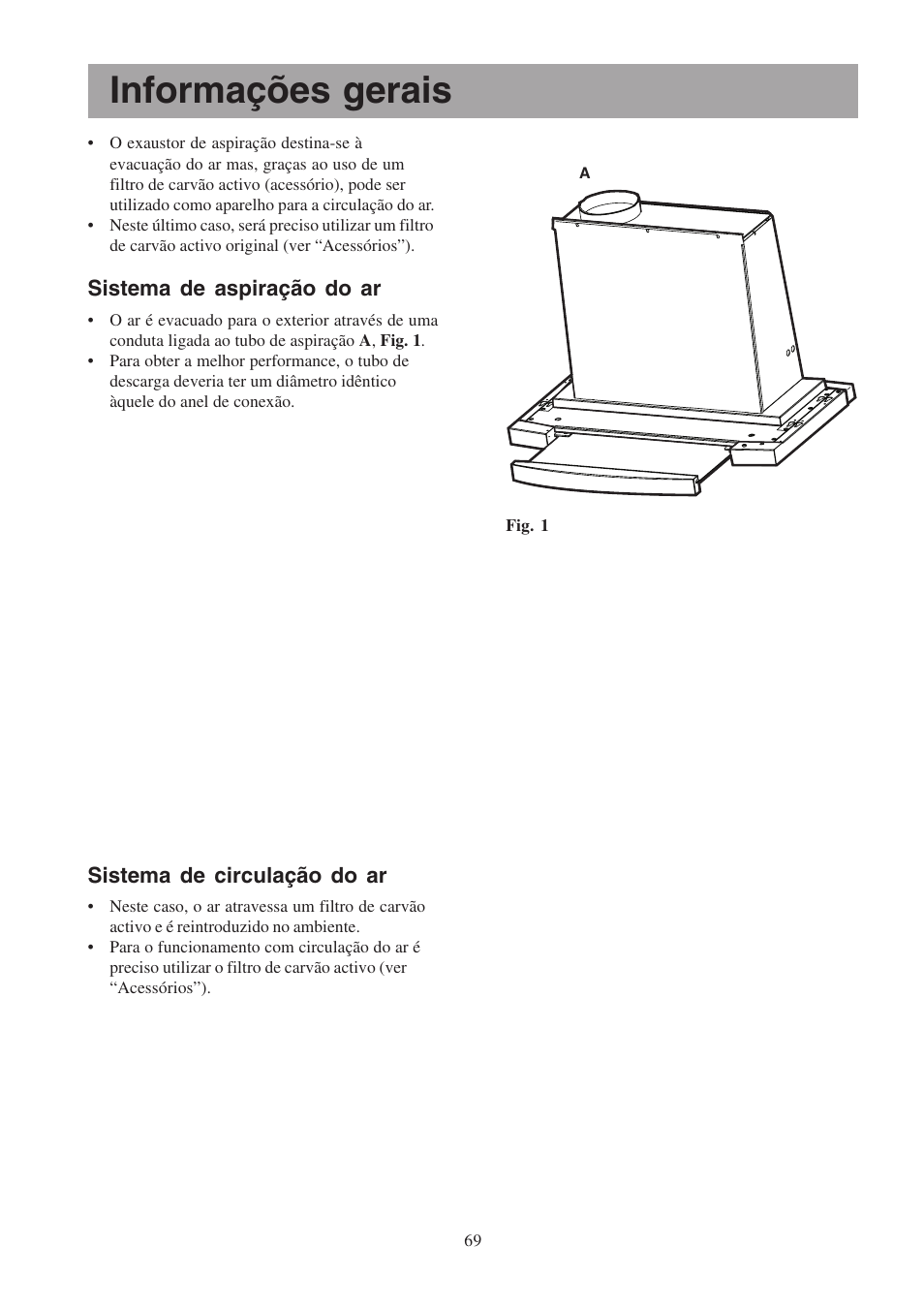 Informações gerais, Sistema de aspiração do ar, Sistema de circulação do ar | Electrolux EFP6460X User Manual | Page 69 / 80