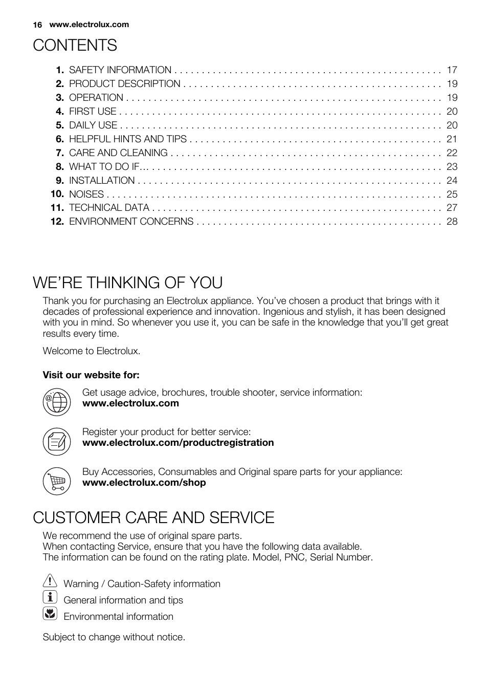 Electrolux ERN1501AOW User Manual | Page 16 / 72