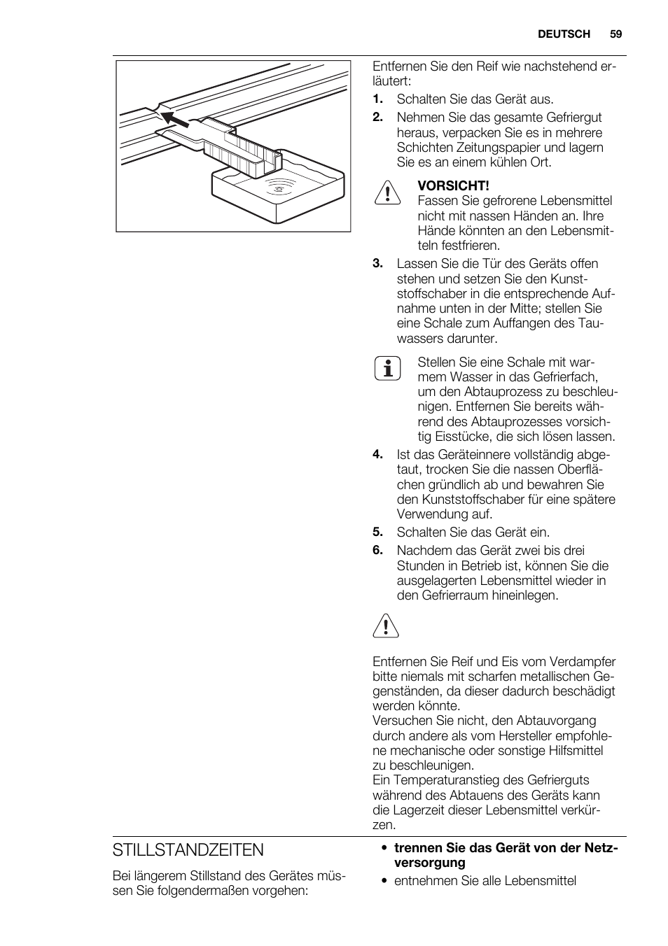 Stillstandzeiten | Electrolux ENN2900AOW User Manual | Page 59 / 100