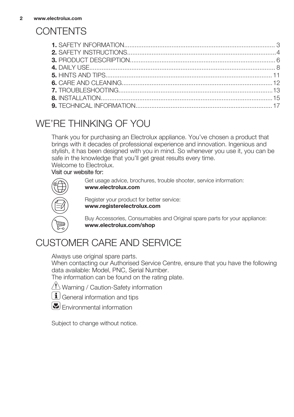 Electrolux EHI6740FOK User Manual | Page 2 / 76