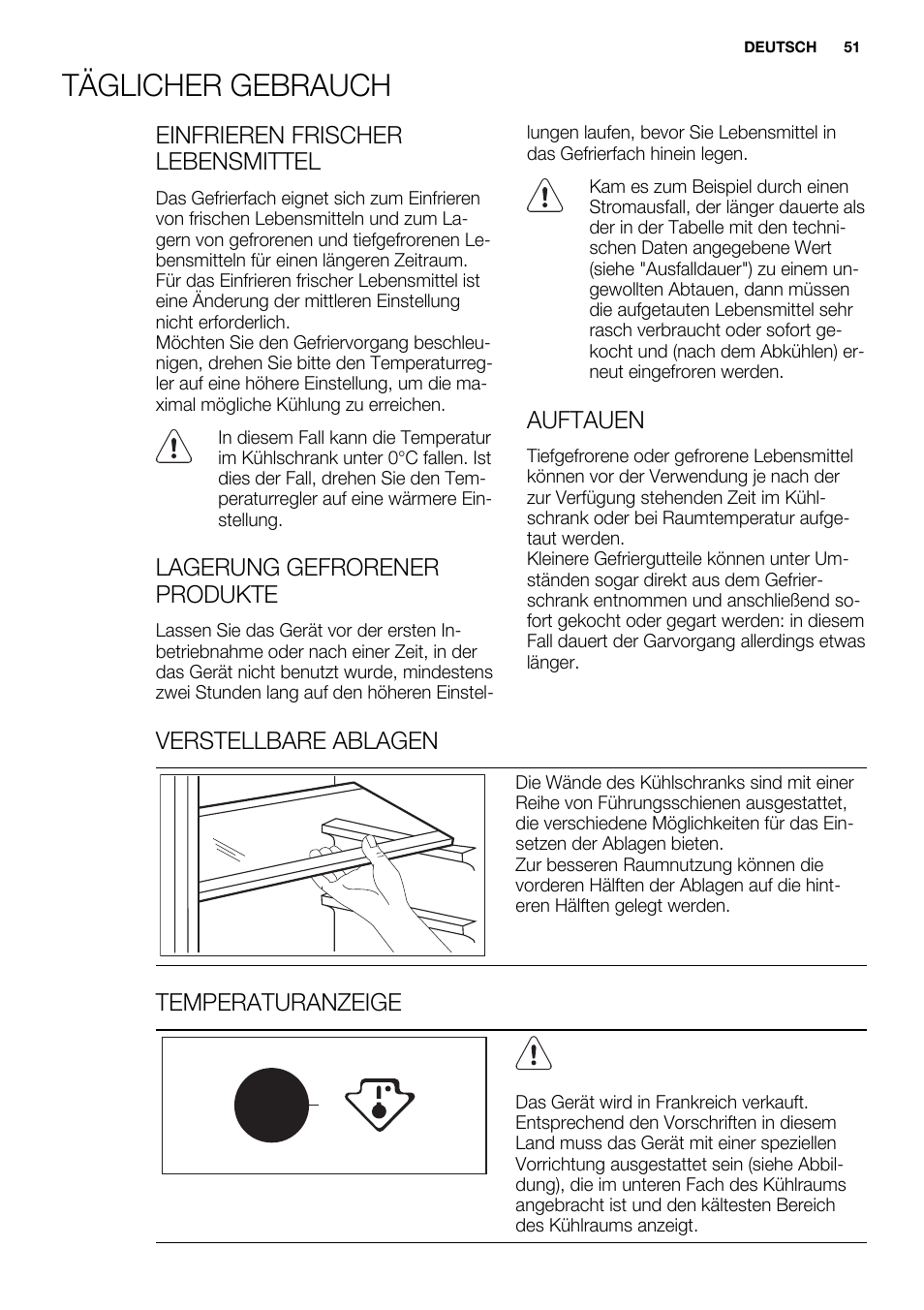 Täglicher gebrauch | Electrolux ERY1201FOW User Manual | Page 51 / 68