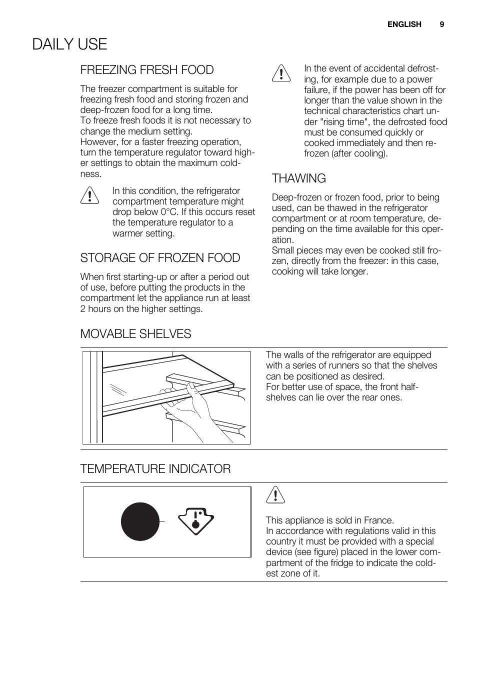 Daily use | Electrolux ERY1201FOW User Manual | Page 9 / 68