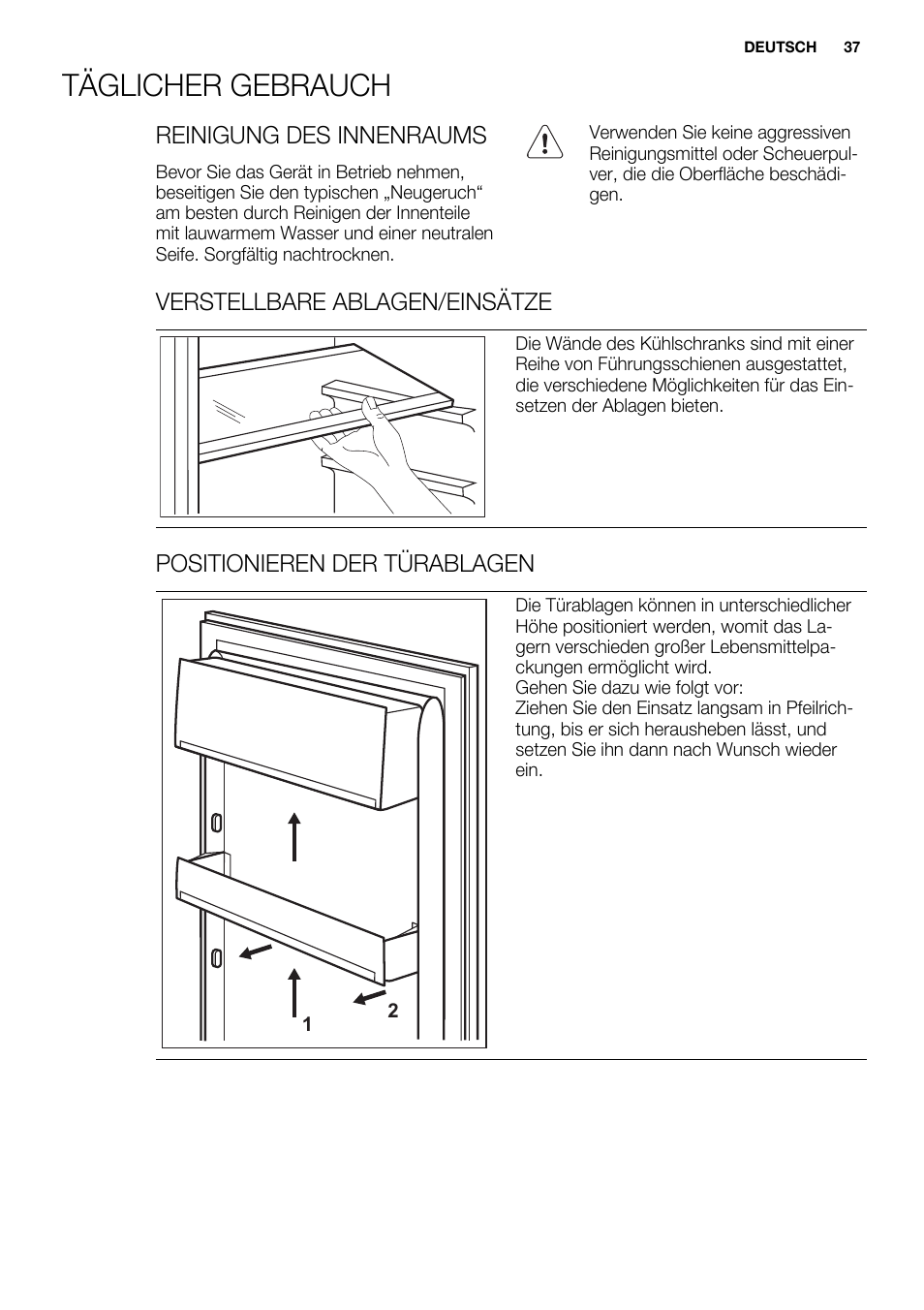 Täglicher gebrauch | Electrolux ERN2301AOW User Manual | Page 37 / 84