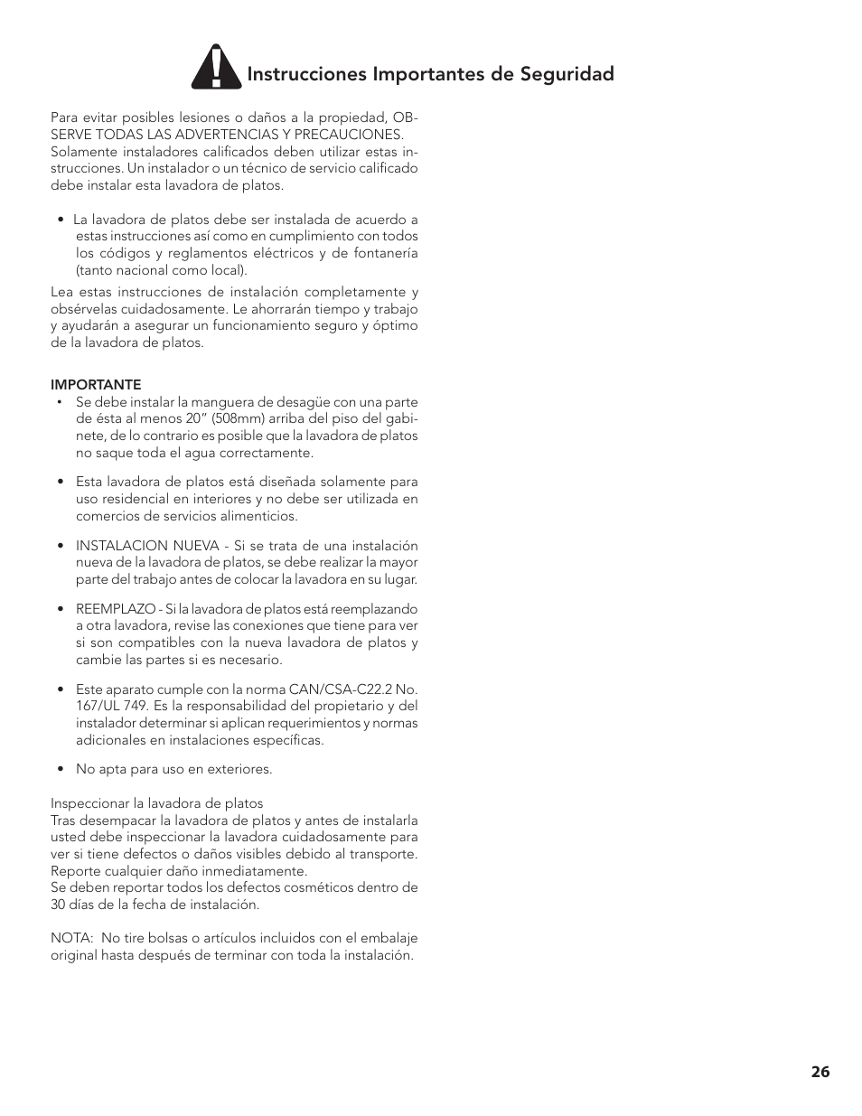 Instrucciones importantes de seguridad | Bosch SGE63E15UC User Manual | Page 27 / 39