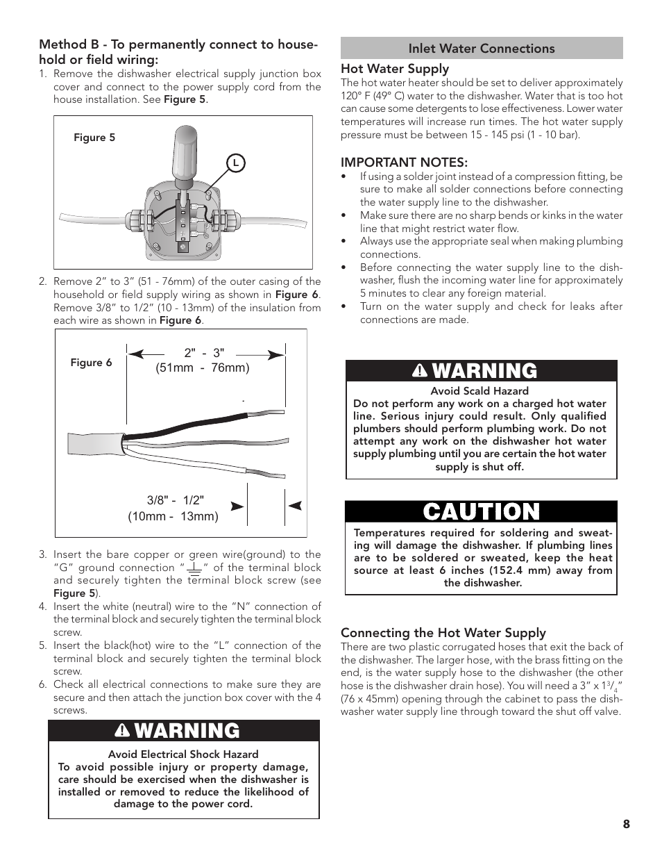 Warning | Bosch SGE63E15UC User Manual | Page 9 / 39