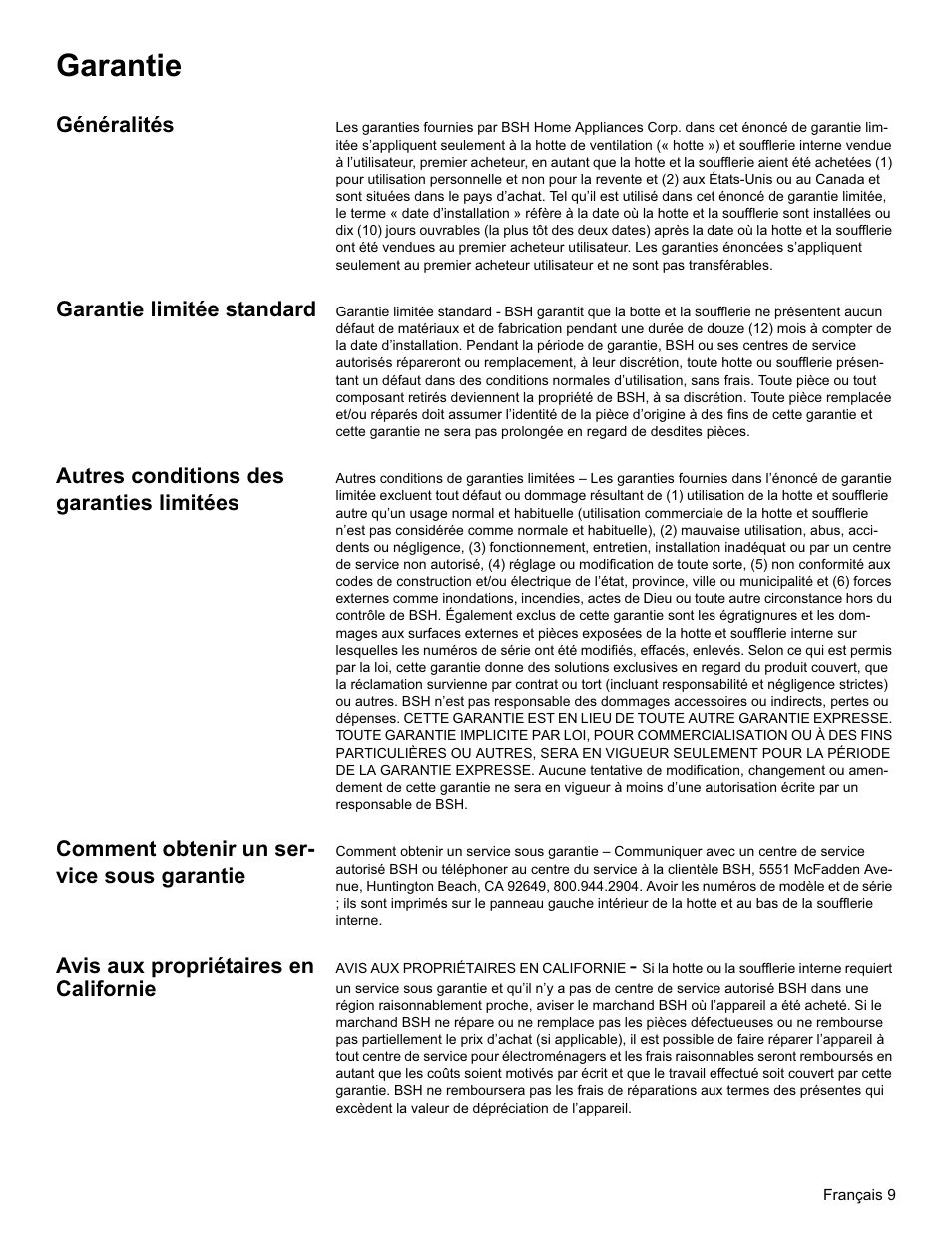 Garantie | Bosch DHL755BUC User Manual | Page 21 / 32