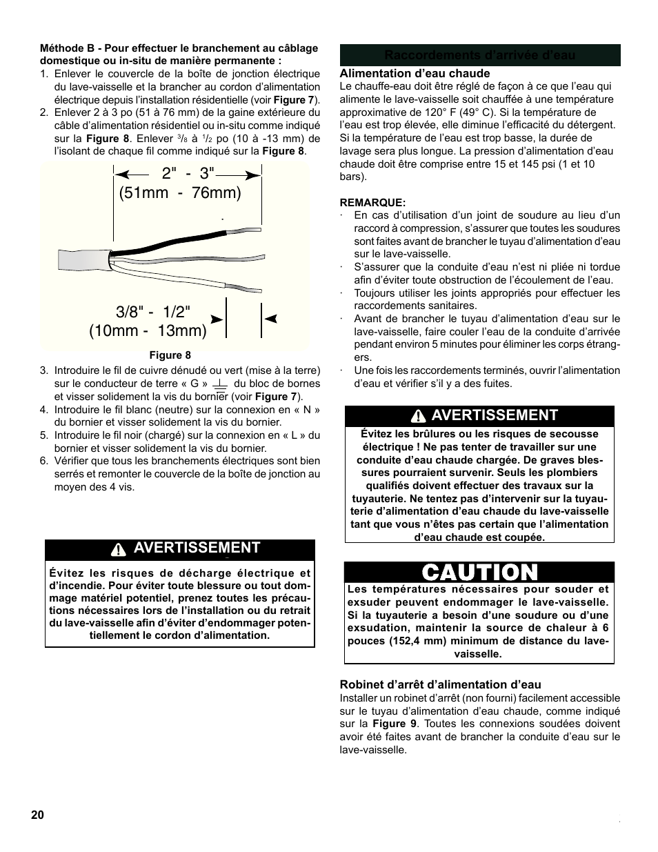 Warning, Avertissement | Bosch SHE9PT55UC User Manual | Page 20 / 38