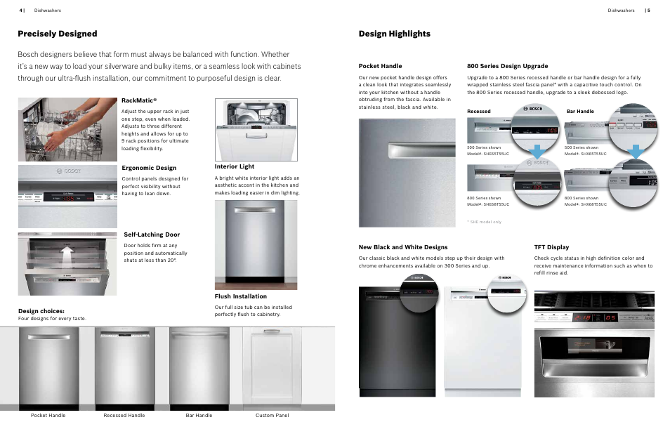 Precisely designed, Design highlights | Bosch Information about Bosch Dishwashers User Manual | Page 3 / 15