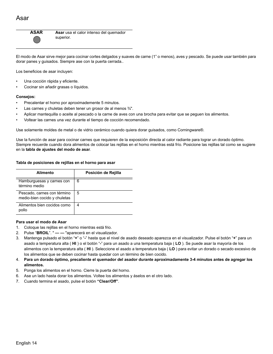 Asar, Consejos | Bosch HGS3023UC User Manual | Page 79 / 96