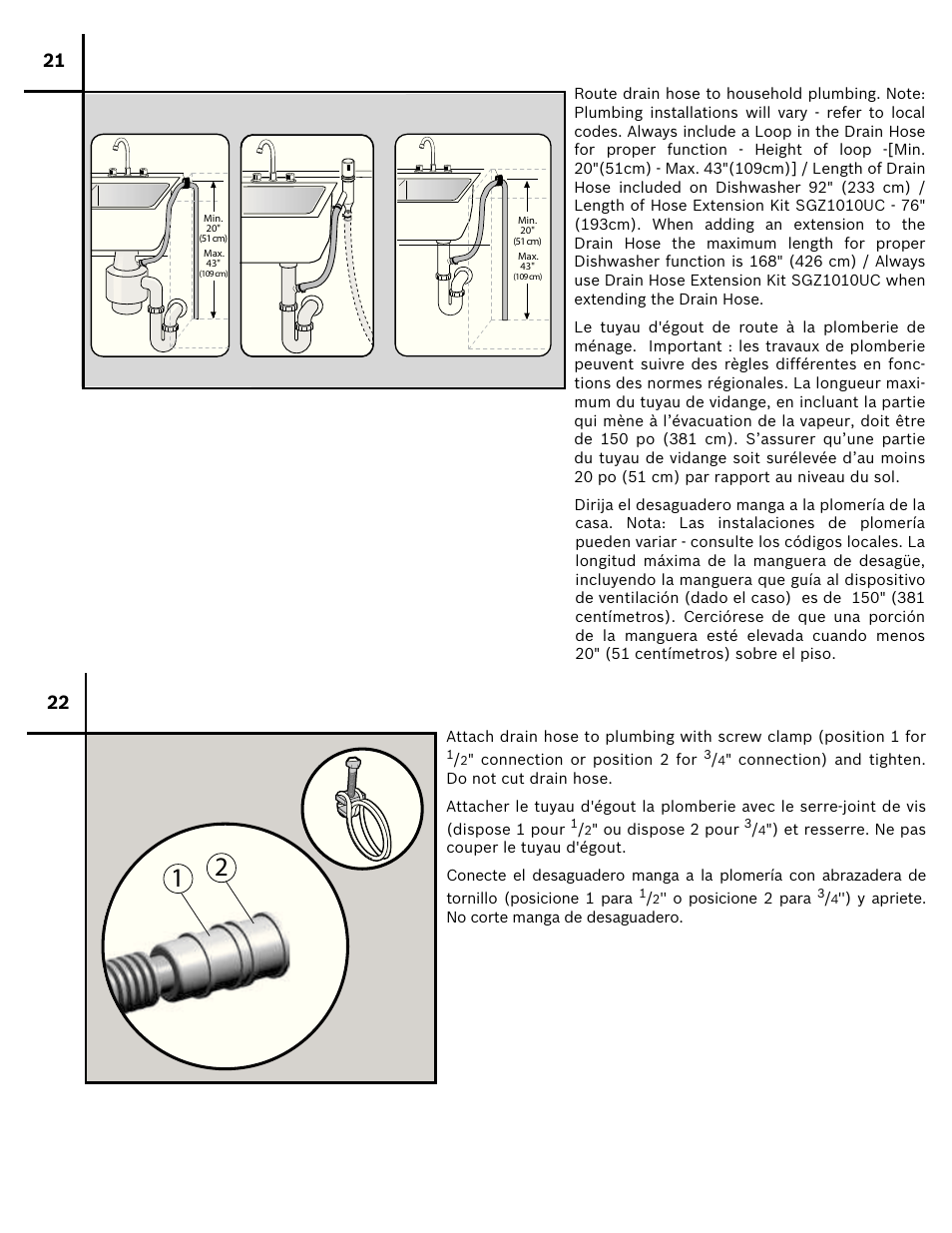 Bosch SHX4AT55UC User Manual | Page 19 / 22