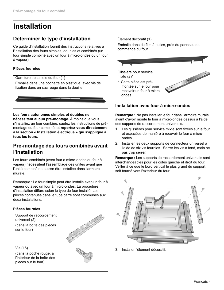 Installation, Déterminer le type d'installation | Bosch HBL8461UC User Manual | Page 25 / 56