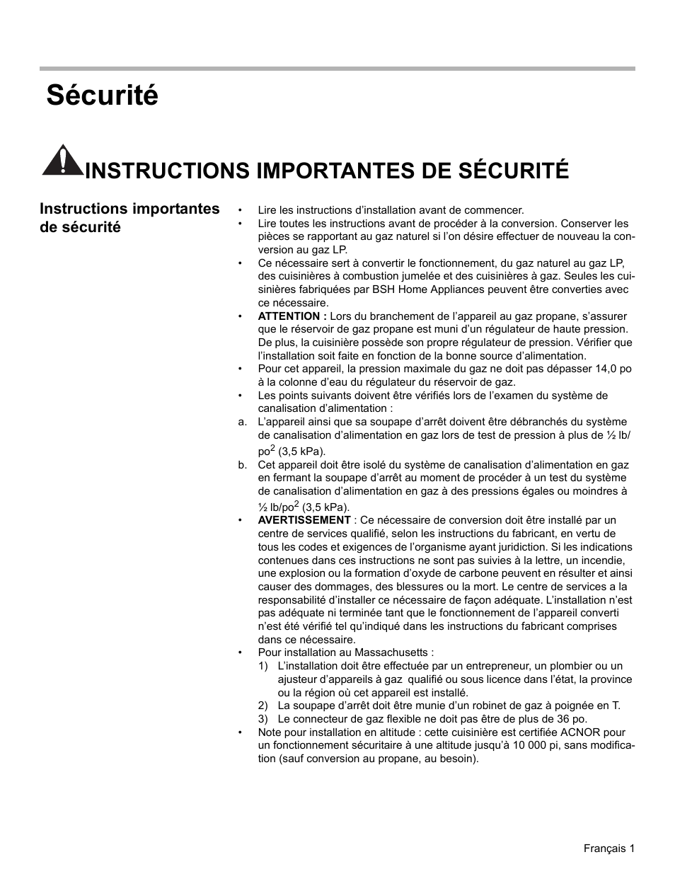 Sécurité, Instructions importantes de sécurité | Bosch HDS7052U User Manual | Page 13 / 32