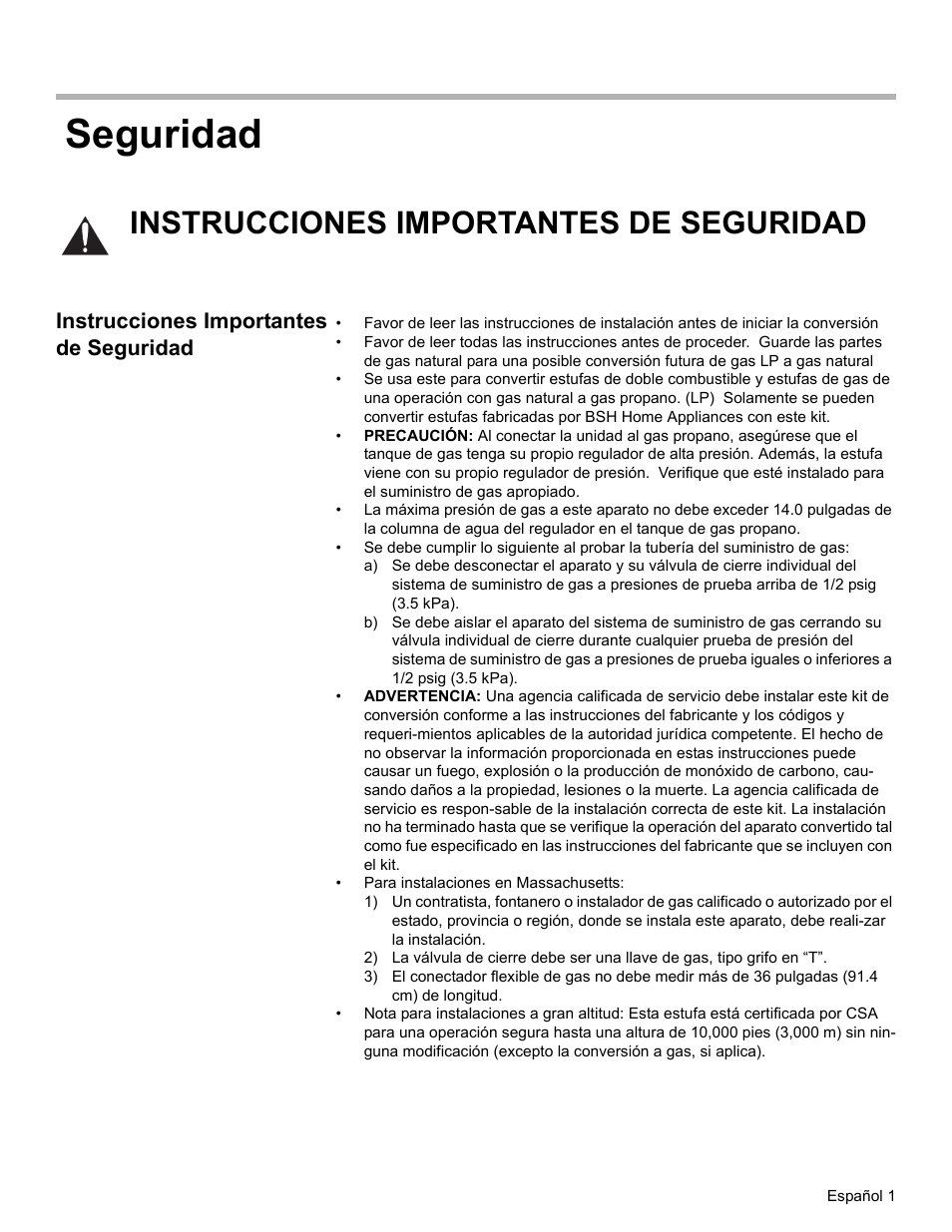 Seguridad, Instrucciones importantes de seguridad | Bosch HDS7052U User Manual | Page 23 / 32