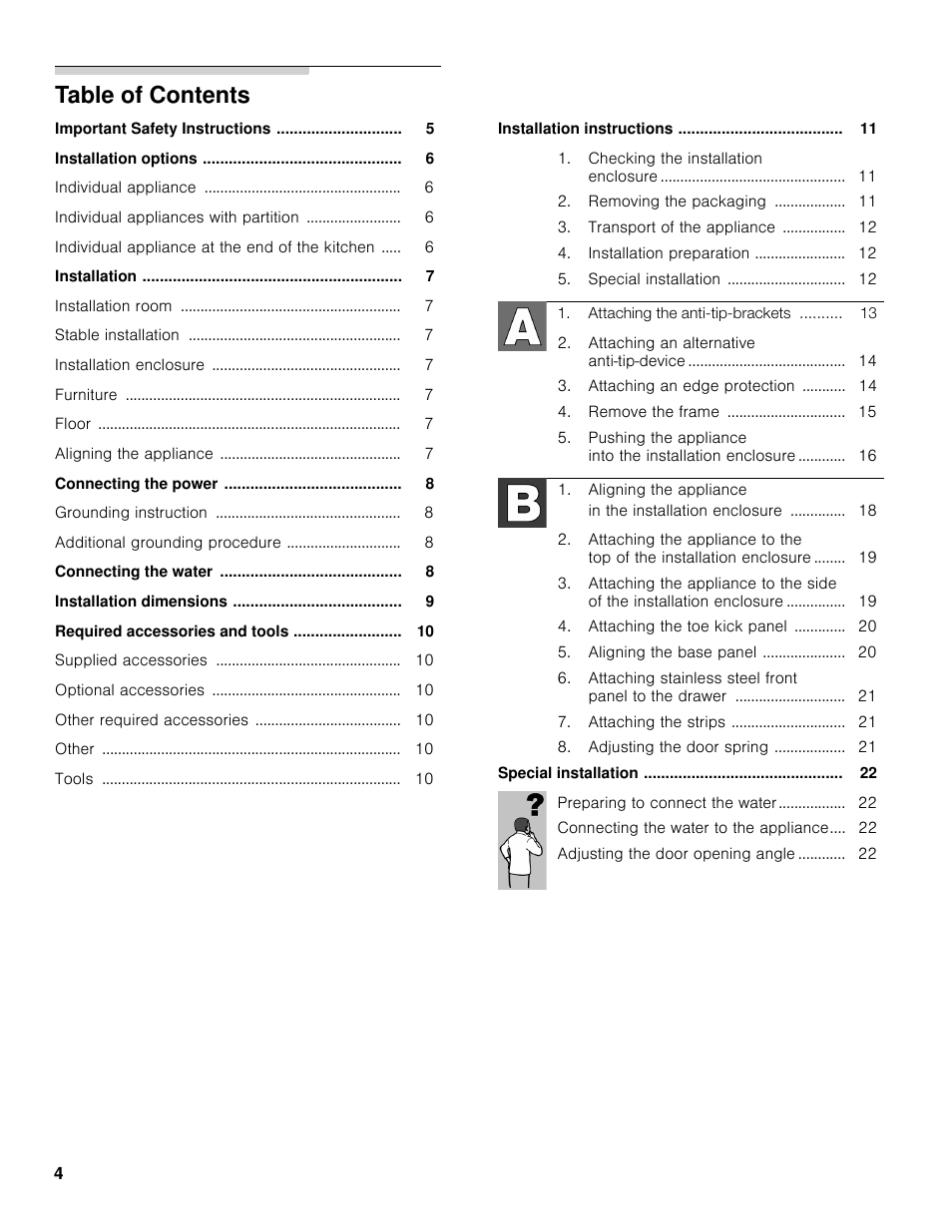 Bosch B30BB830SS User Manual | Page 4 / 61