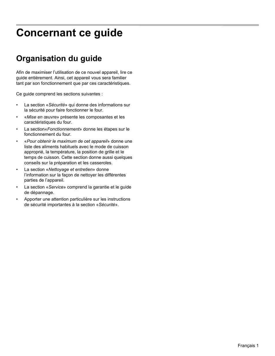 Concernant ce guide, Organisation du guide | Bosch HES3053U User Manual | Page 36 / 100