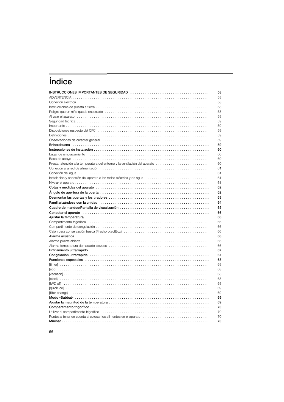 Índice | Bosch B22CS50SNS User Manual | Page 56 / 88