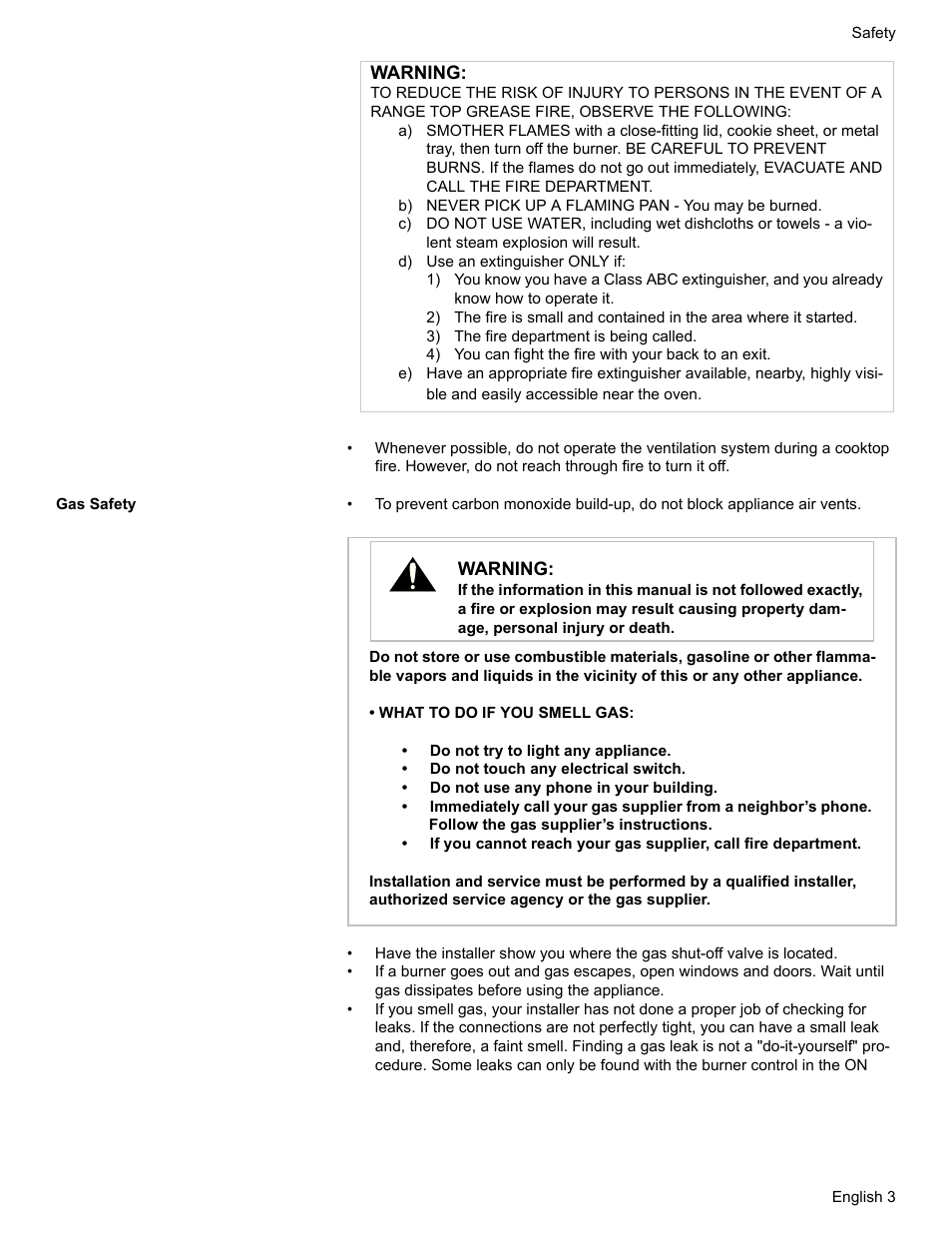 Gas safety | Bosch HDI7282U User Manual | Page 5 / 56